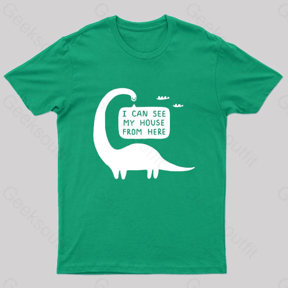 I Can See My House From Here Nerd T-Shirt Green / S