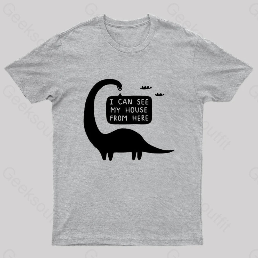 I Can See My House From Here Nerd T-Shirt Grey / S