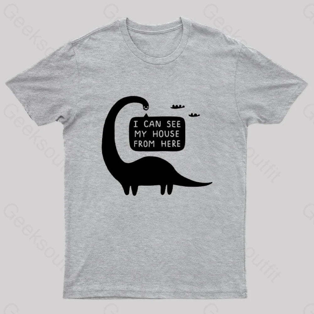 I Can See My House From Here Nerd T-Shirt Grey / S