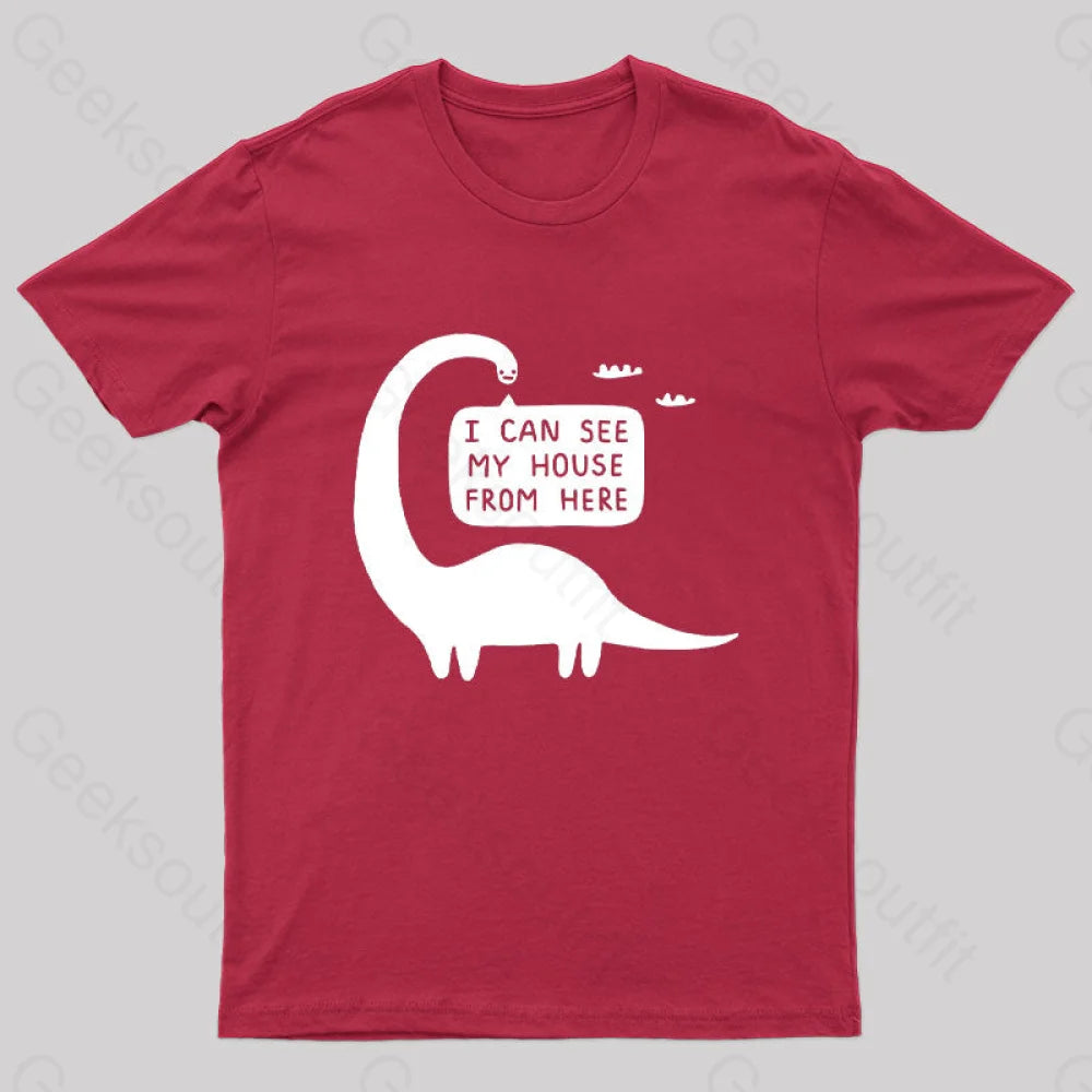 I Can See My House From Here Nerd T-Shirt Red / S