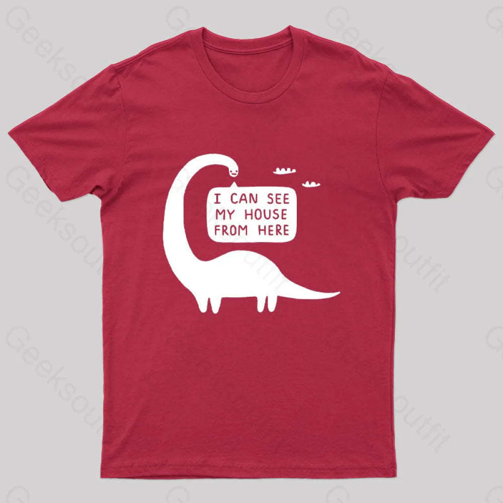 I Can See My House From Here Nerd T-Shirt Red / S