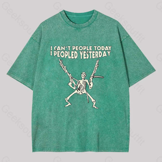 I Can?��t People Today.....geek Washed T-Shirt Grass Green / S