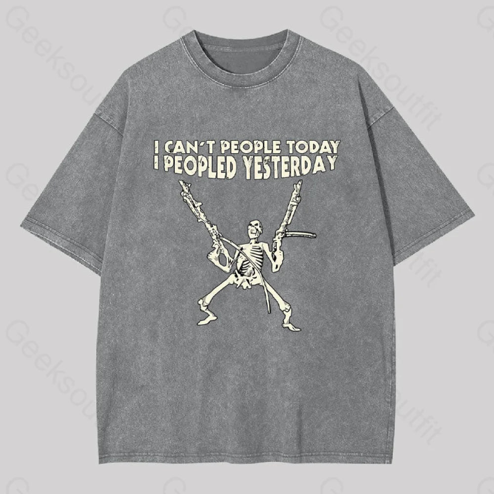 I Can?��t People Today.....geek Washed T-Shirt Grey / S