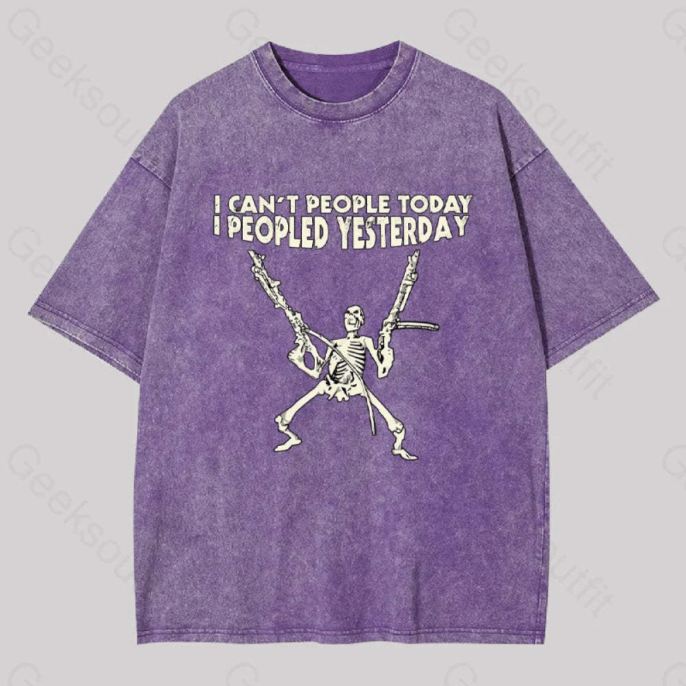 I Can?��t People Today.....geek Washed T-Shirt Purple / S