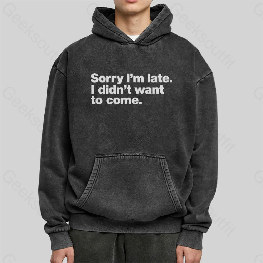 I Didn¡¯t Want To Come Washed Hoodie