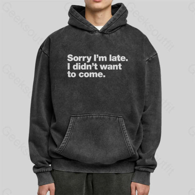 I Didn¡¯t Want To Come Washed Hoodie