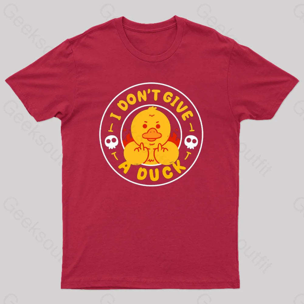 I Dont Give A Duck Nerd T-Shirt Red / S