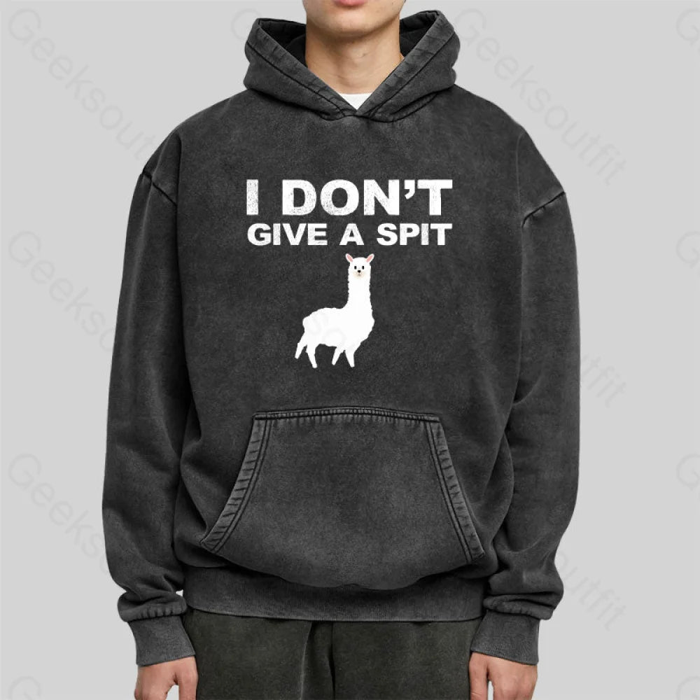 I Don¡¯t Give A Spit Funny Alpaca Washed Hoodie
