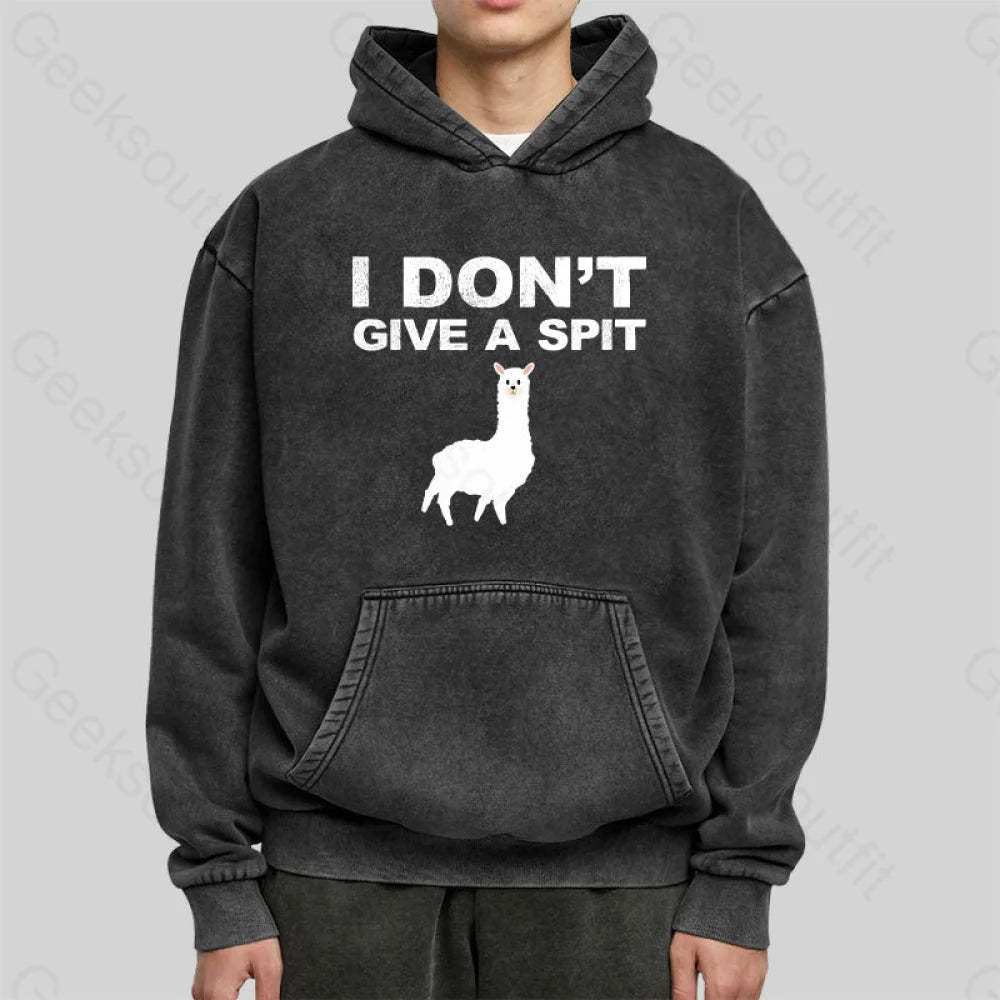 I Don¡¯t Give A Spit Funny Alpaca Washed Hoodie
