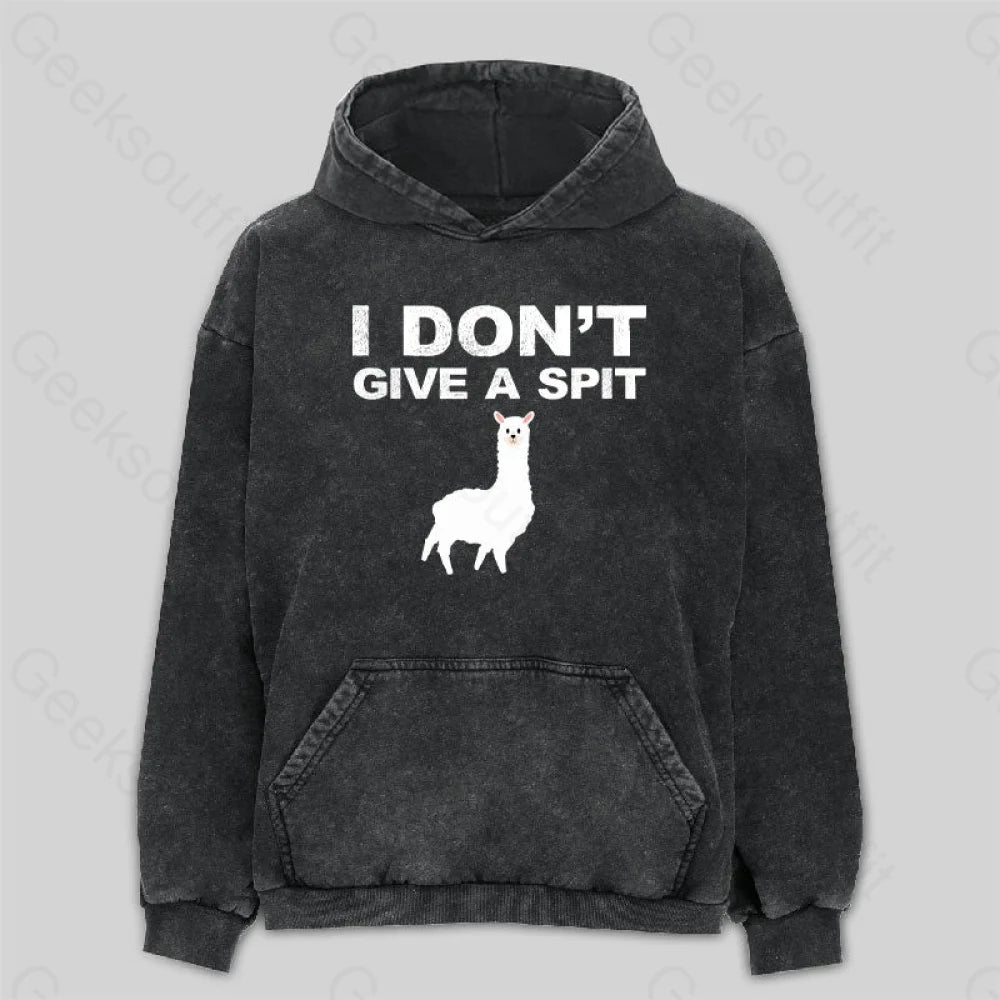 I Don¡¯t Give A Spit Funny Alpaca Washed Hoodie M