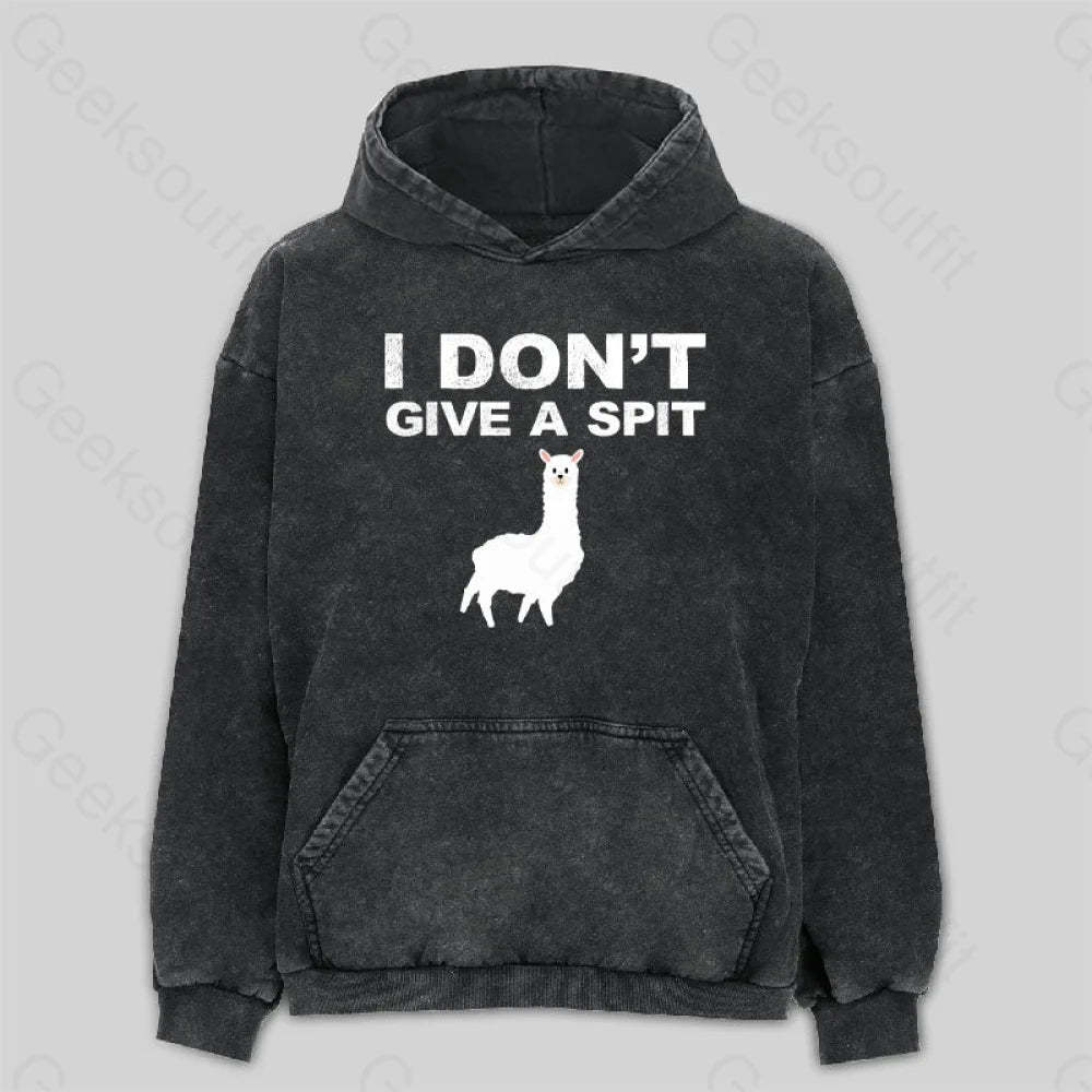 I Don¡¯t Give A Spit Funny Alpaca Washed Hoodie M