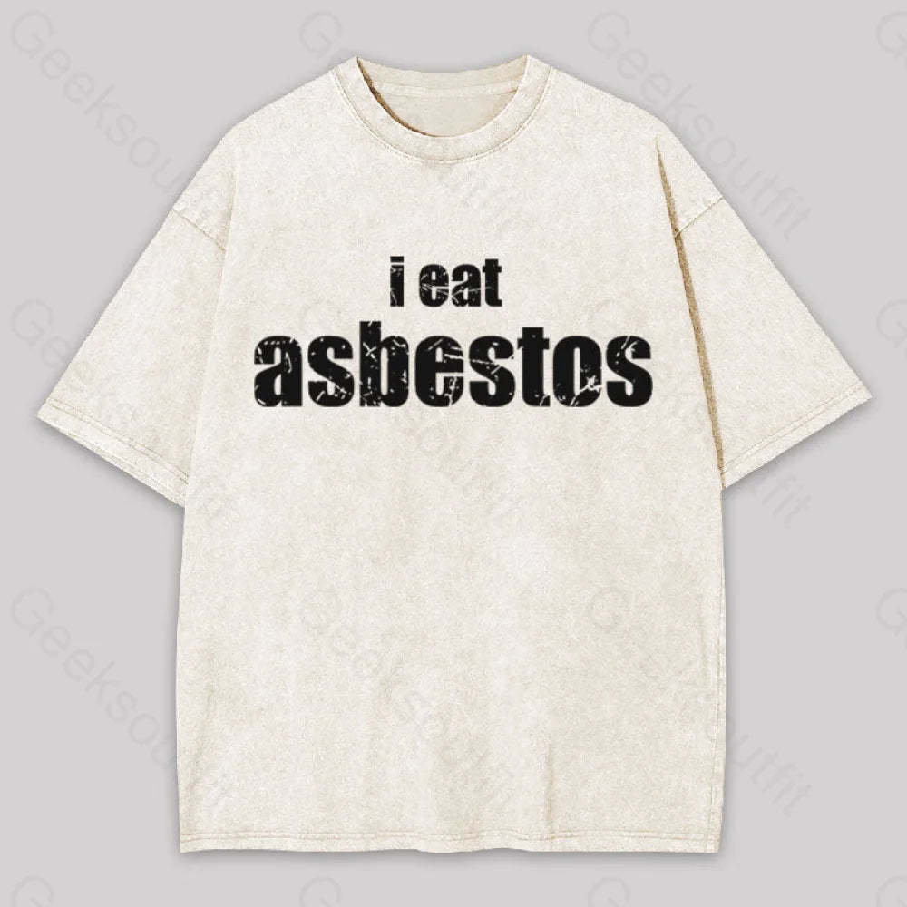 I Eat Asbestos Geek Washed T-Shirt Apricot / S