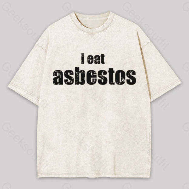 I Eat Asbestos Geek Washed T-Shirt Apricot / S