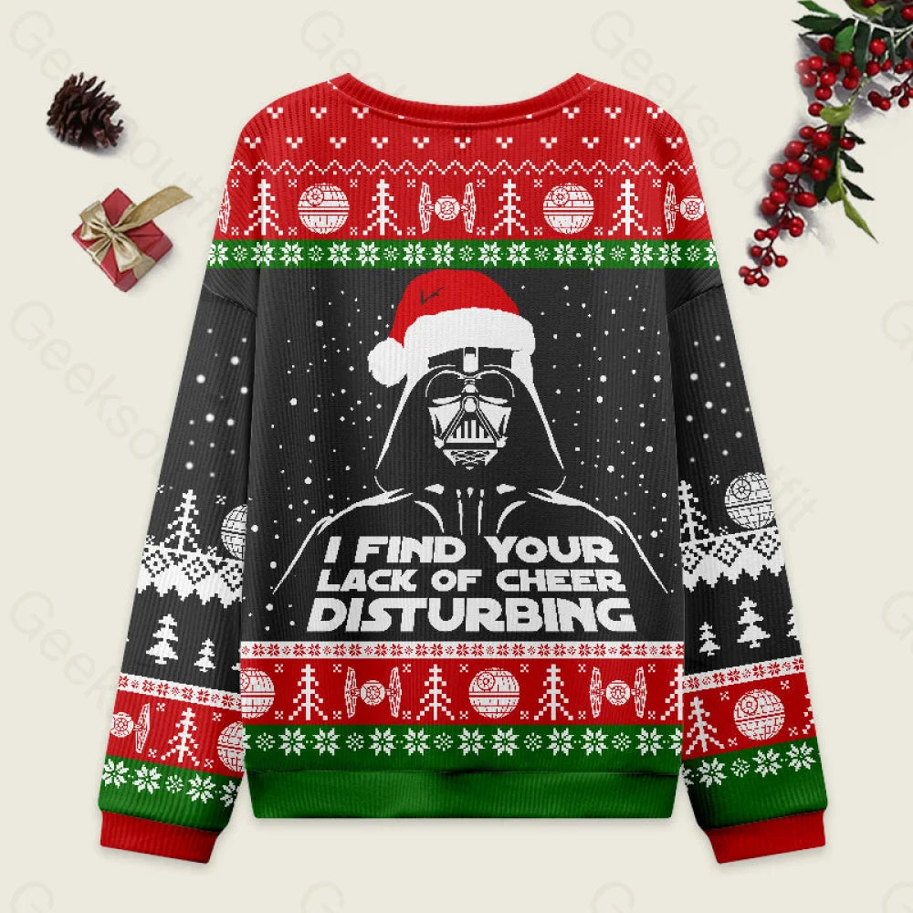 I Find Your Lack Of Cheer Disturbing Black Ugly Christmas Sweater Men’s Style-S