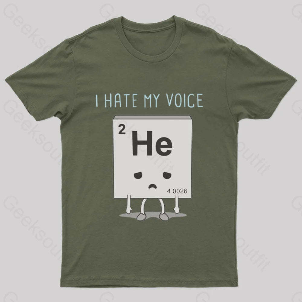 I Hate My Voice¡ Nerd T-Shirt Army Green / S