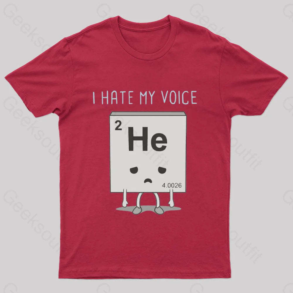 I Hate My Voice¡ Nerd T-Shirt Red / S