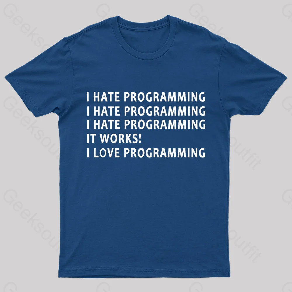 I Hate Programming Nerd T-Shirt Navy / S