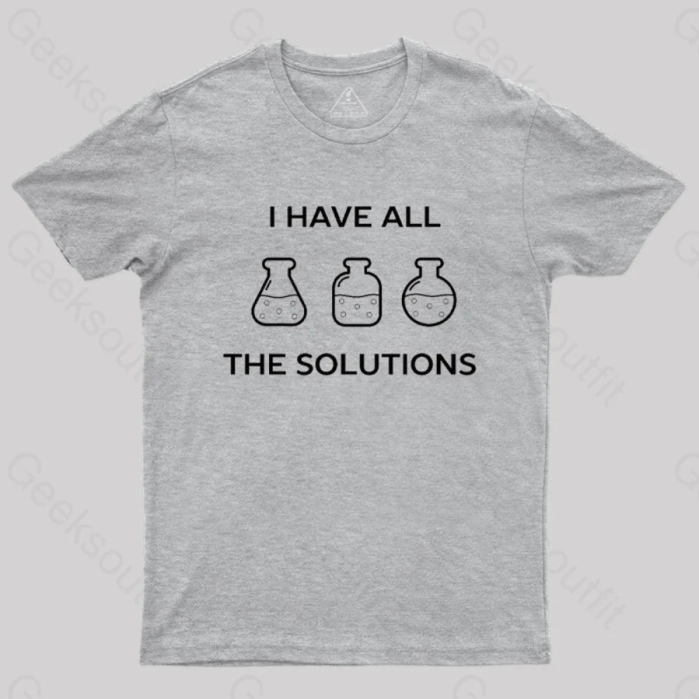 I Have All The Solutions T-Shirt Grey / S