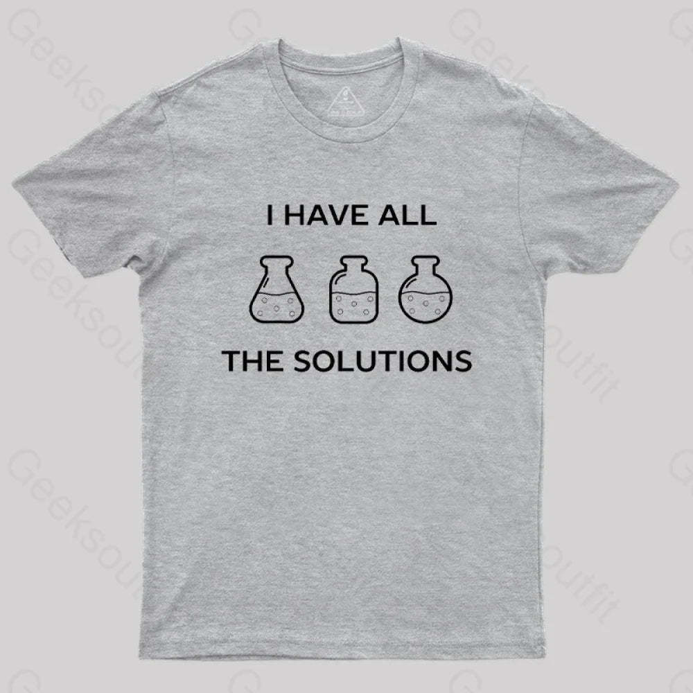 I Have All The Solutions T-Shirt Grey / S
