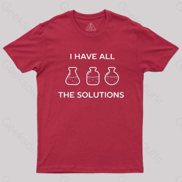 I Have All The Solutions T-Shirt Red / S