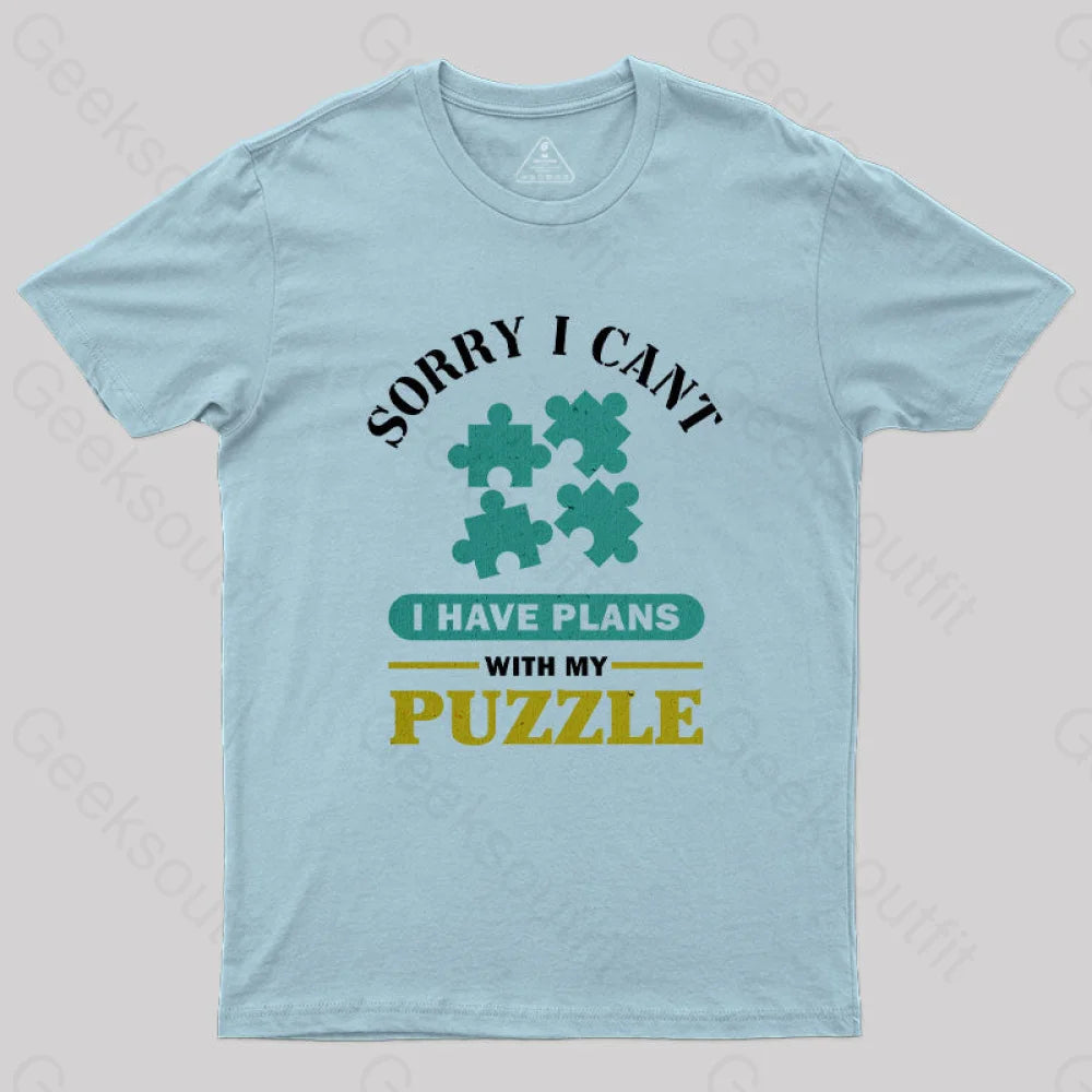 I Have Plans With My Puzzle T-Shirt Light Blue / S Yc