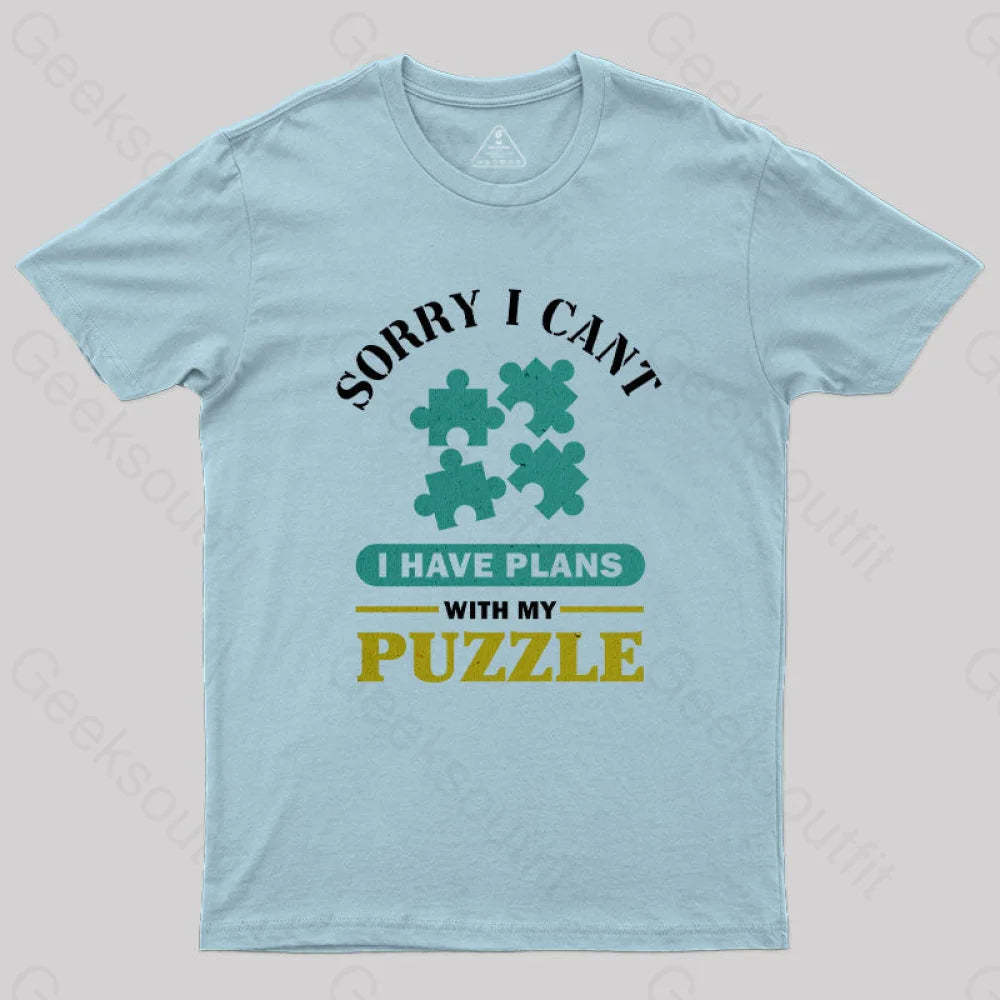 I Have Plans With My Puzzle T-Shirt Light Blue / S Yc