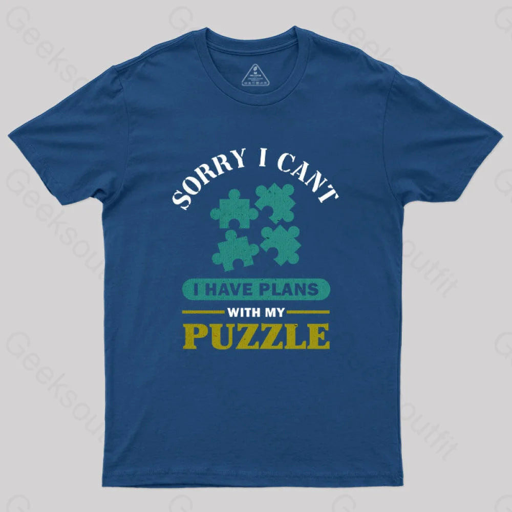 I Have Plans With My Puzzle T-Shirt Navy / S Yc