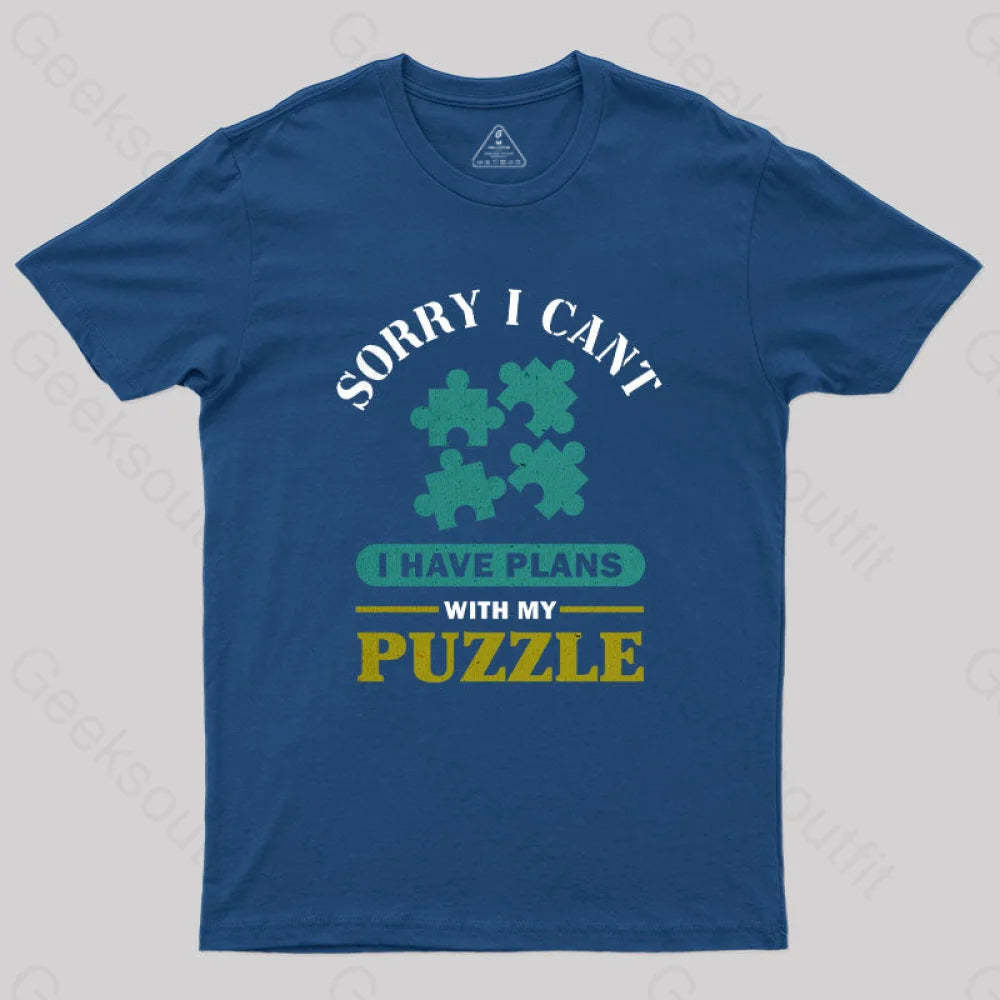 I Have Plans With My Puzzle T-Shirt Navy / S Yc