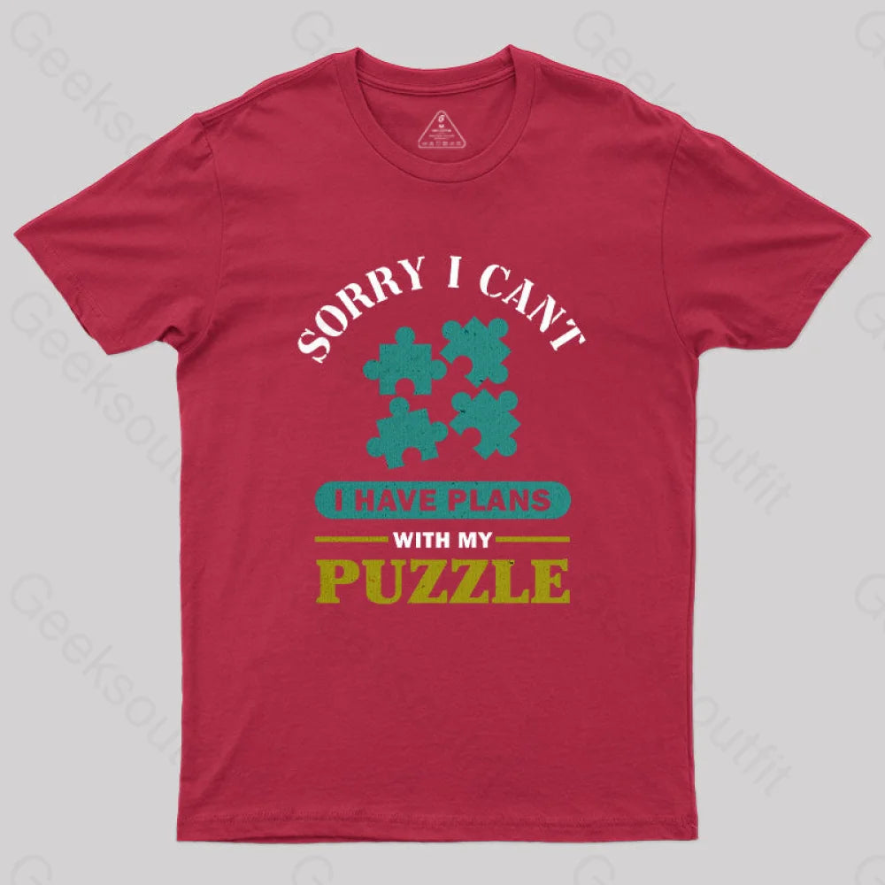 I Have Plans With My Puzzle T-Shirt Red / S Yc