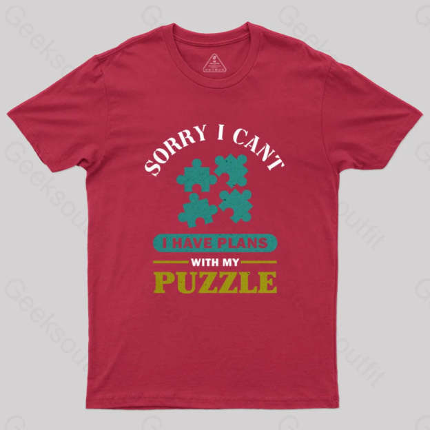I Have Plans With My Puzzle T-Shirt Red / S Yc