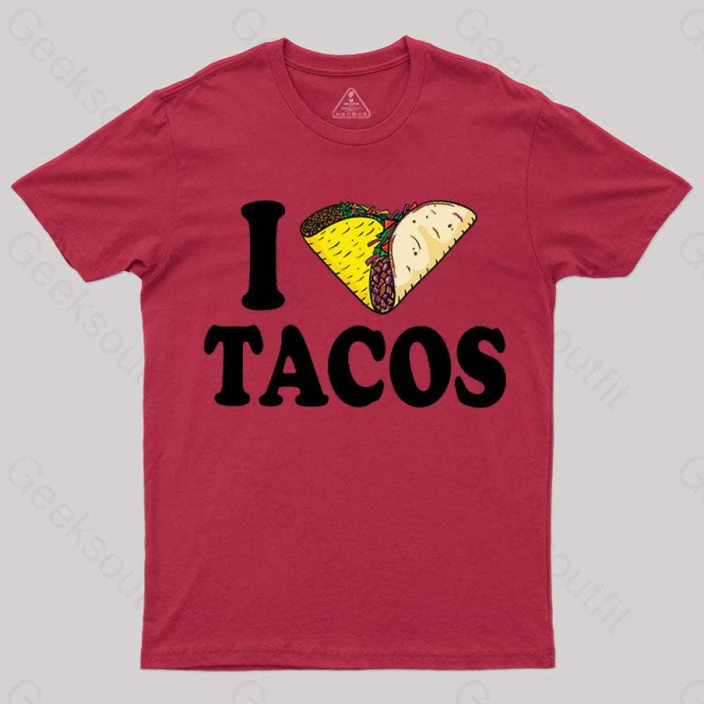 I Heart Tacos T-Shirt Red / S