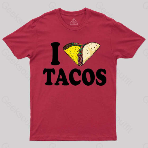 I Heart Tacos T-Shirt Red / S