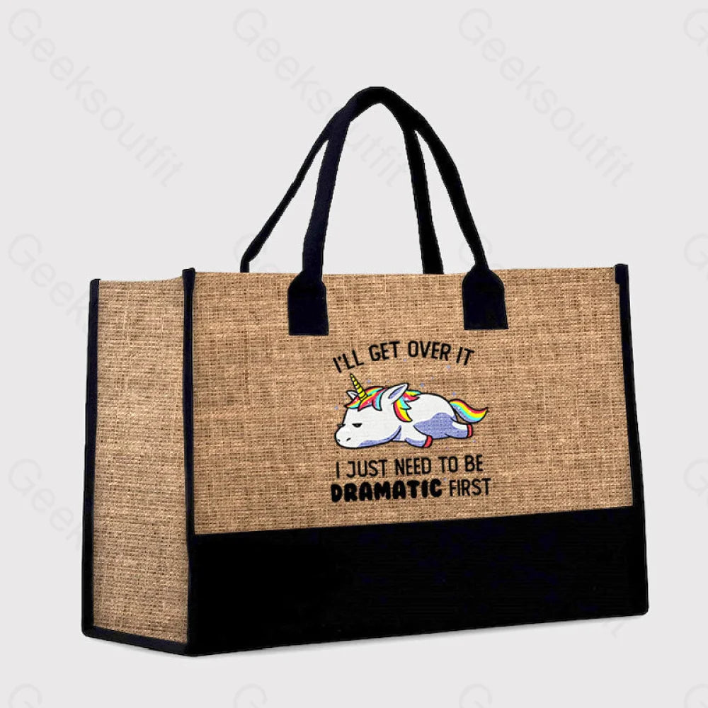 I Just Need To Be Dramatic Cotton Tote Bag Brown