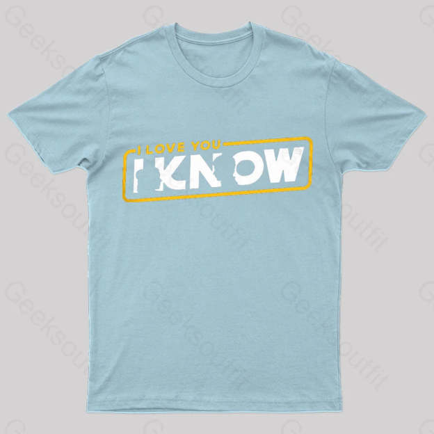I Know Geek T-Shirt Light Blue / S
