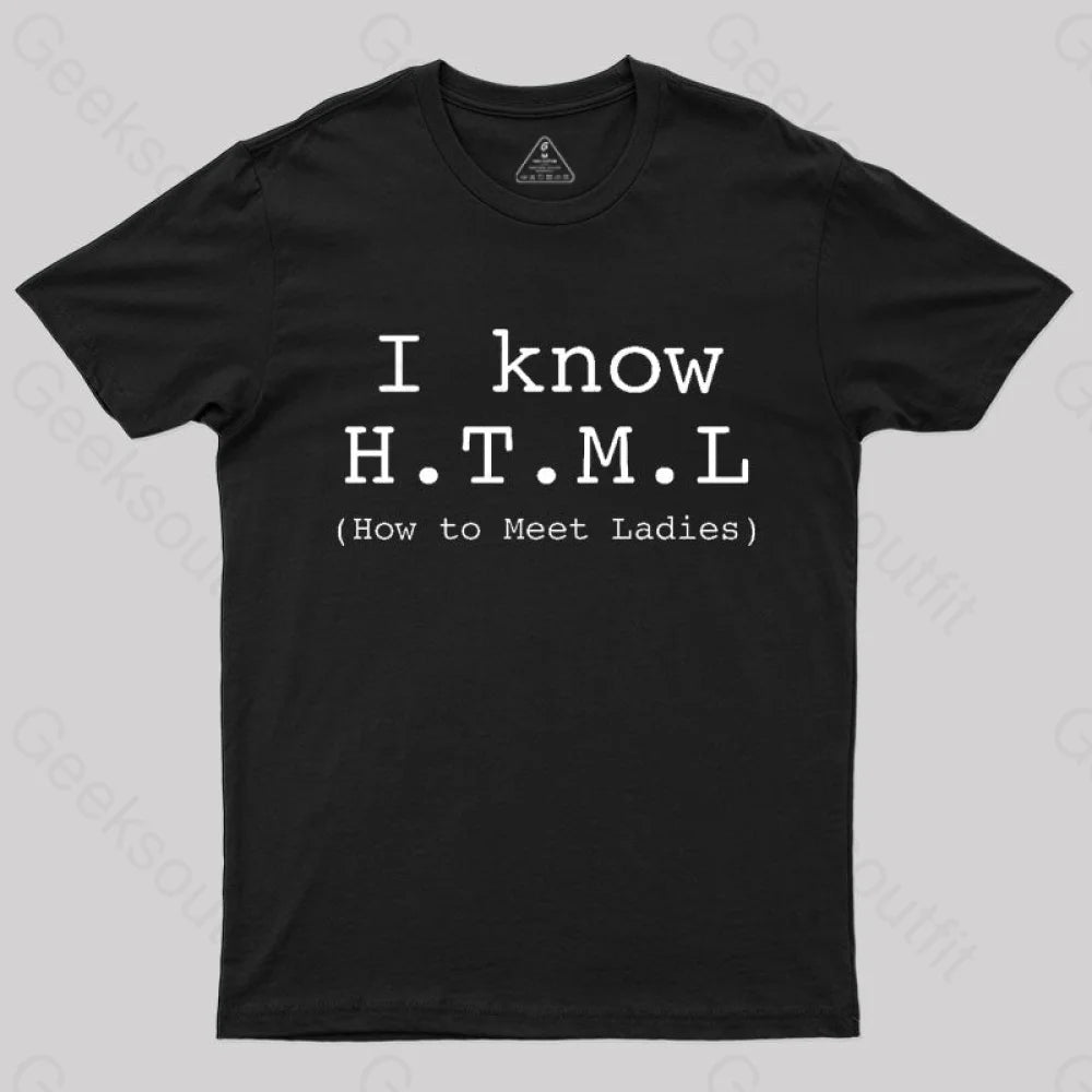 I Know Html T-Shirt Black / S