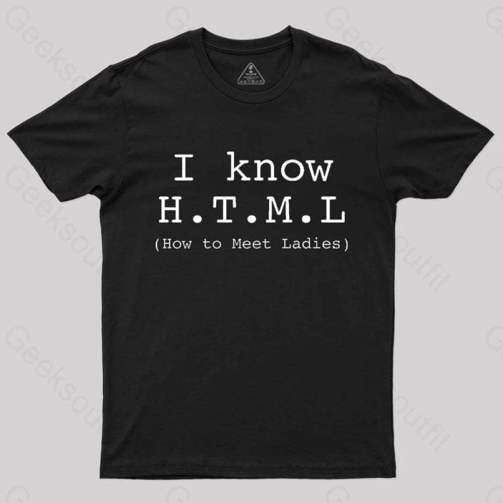 I Know Html T-Shirt Black / S
