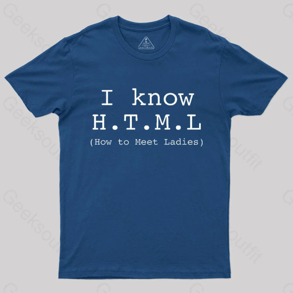 I Know Html T-Shirt Navy / S
