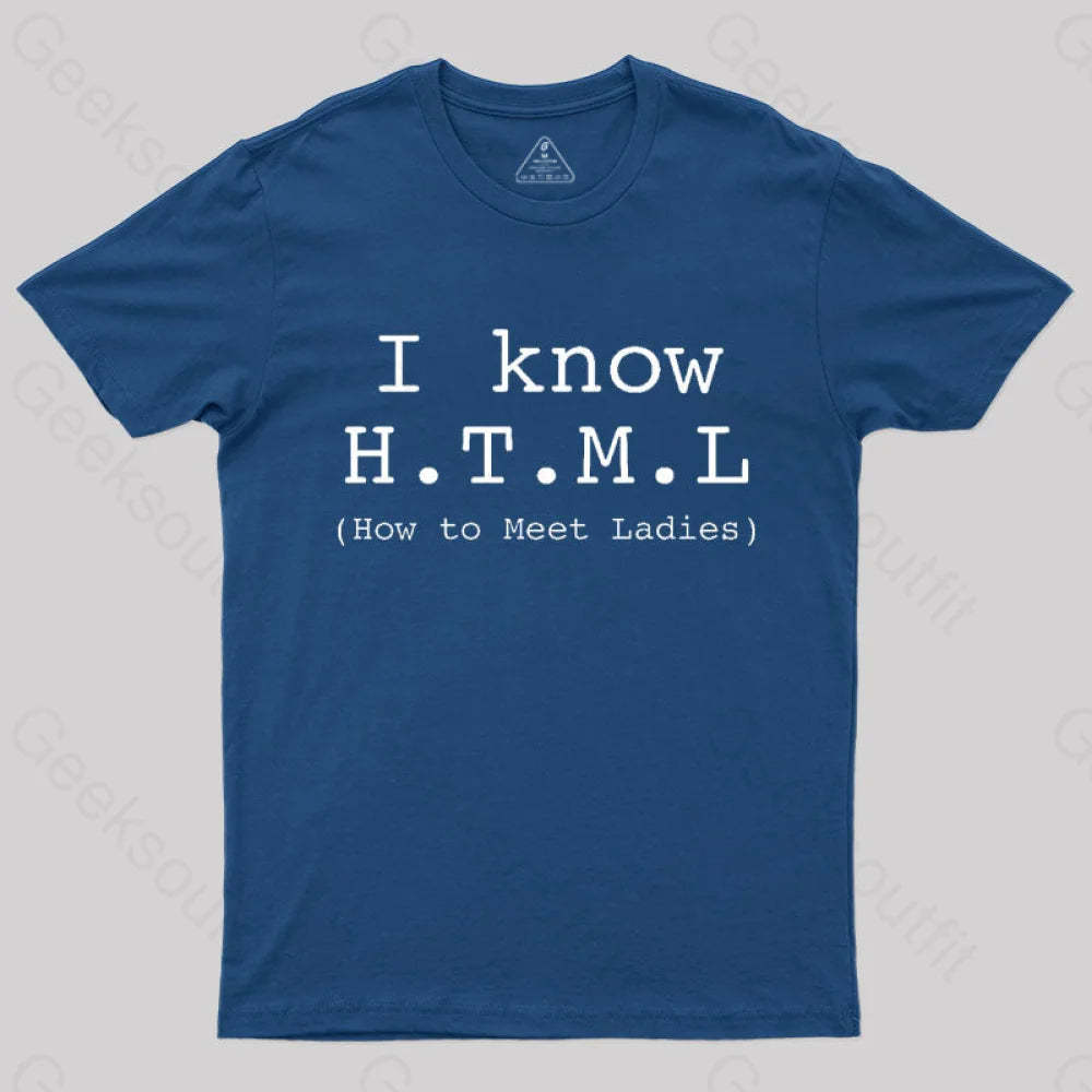 I Know Html T-Shirt Navy / S