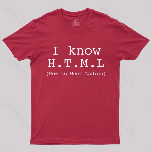 I Know Html T-Shirt Red / S