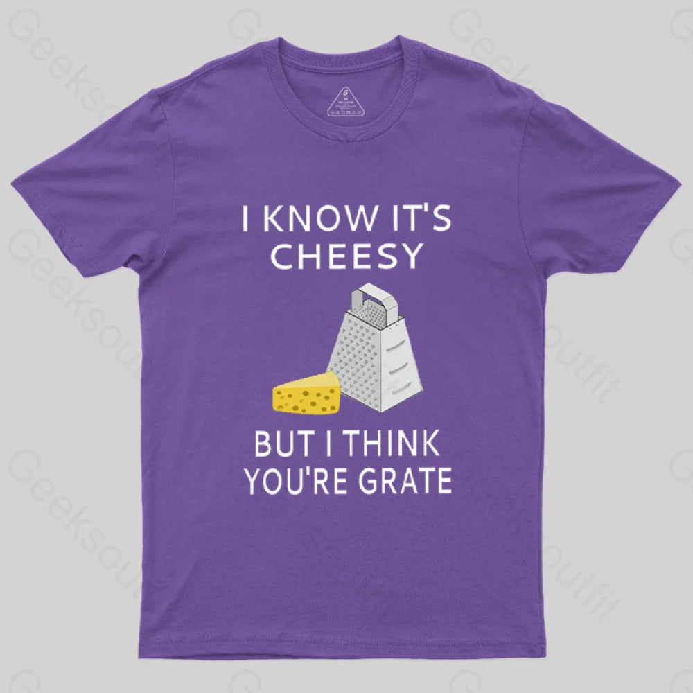 I Know It’s Cheesy T-Shirt Purple / S