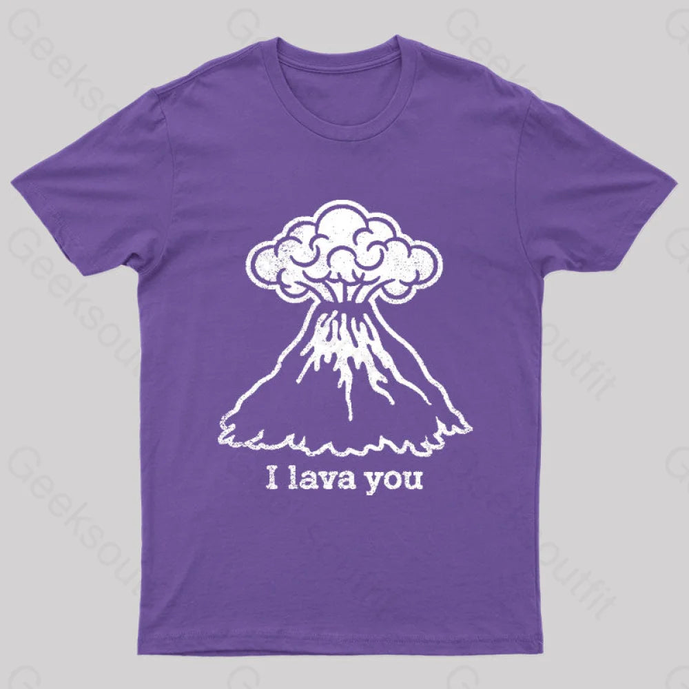I Lava You Geek T-Shirt Purple / S