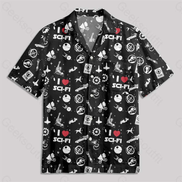I Love Sci-Fi Button Up Pocket Shirt Hawaiian / S Bus458 Yc