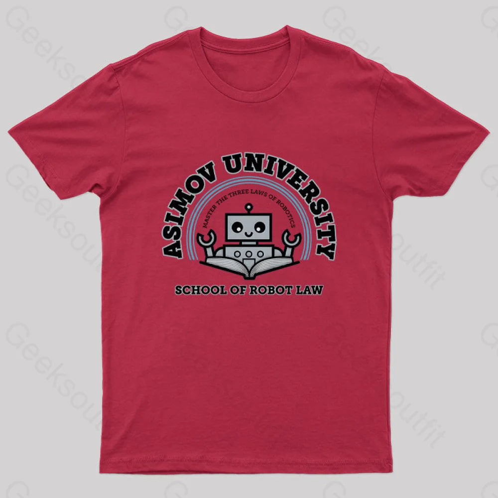 I Majored In Robot Law Nerd T-Shirt Red / S