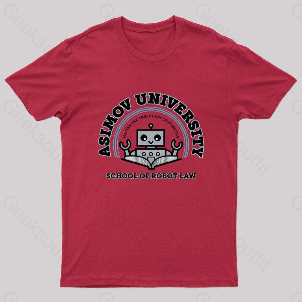 I Majored In Robot Law Nerd T-Shirt Red / S