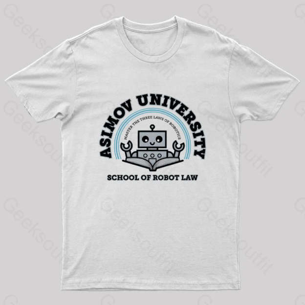 I Majored In Robot Law Nerd T-Shirt White / S