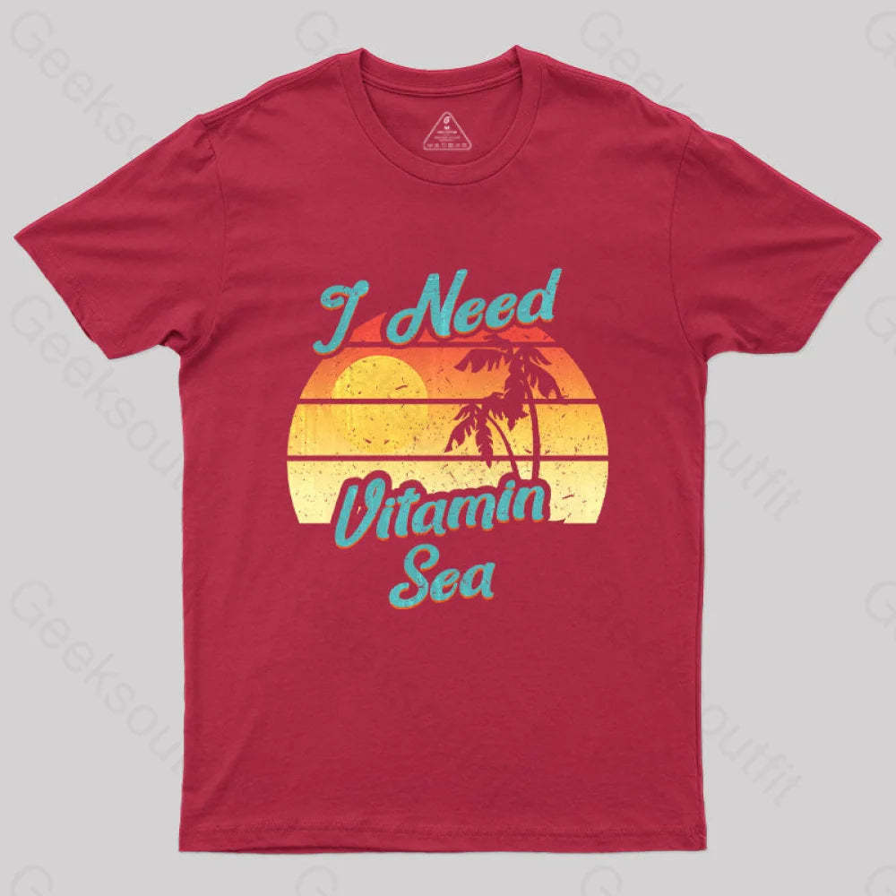 I Need Vitamin Sea T-Shirt Red / S Yc