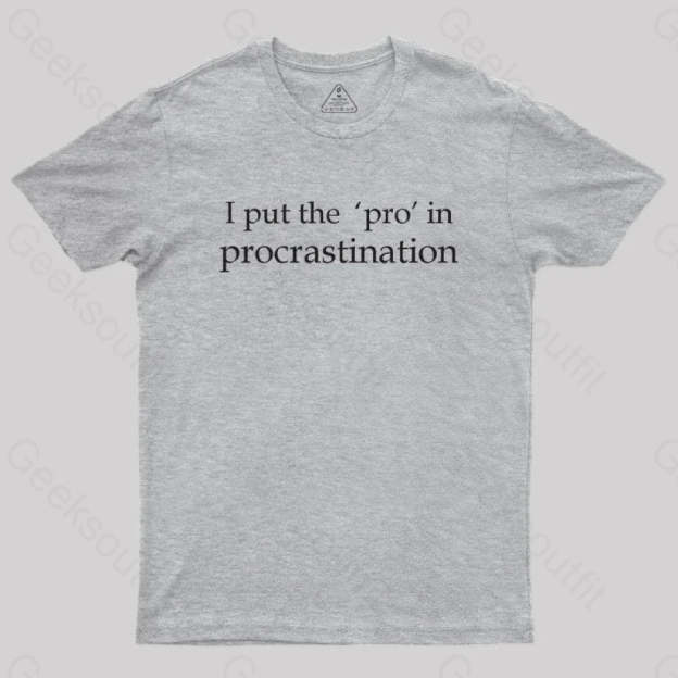 I Put The Pro In Procrastination Nerd T-Shirt Grey / S