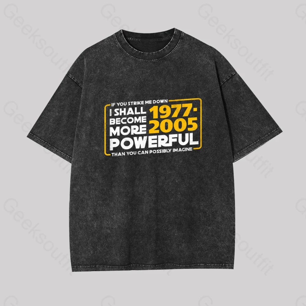 I Shall Become More Powerful Geek Washed T-Shirt Black / S
