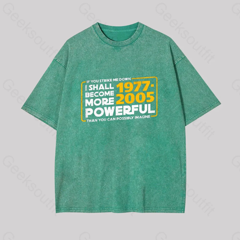 I Shall Become More Powerful Geek Washed T-Shirt Grass Green / S