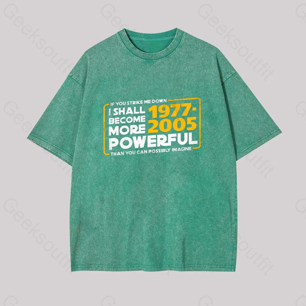 I Shall Become More Powerful Geek Washed T-Shirt Grass Green / S